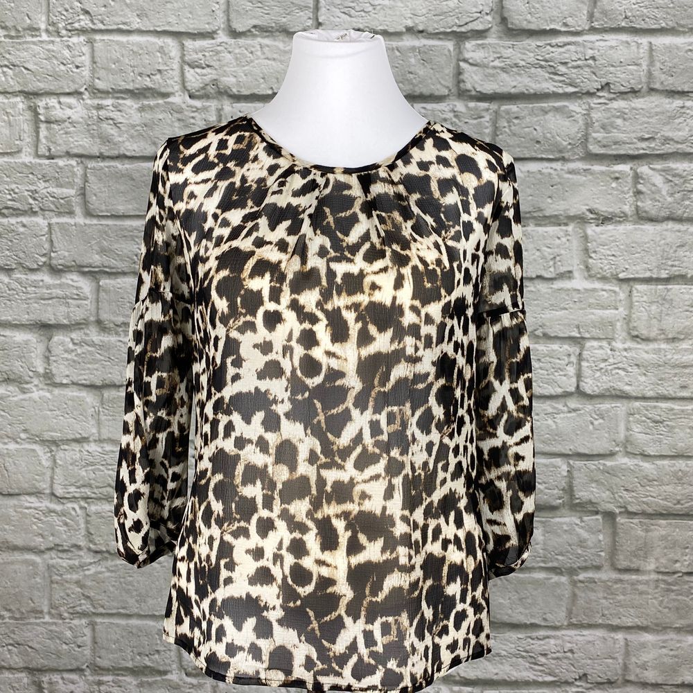 Talbots Leopard Print Sheer Blouse